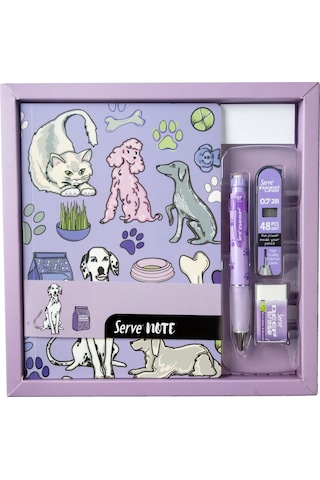 Serve Set- Defter, Serve Deep Uclu Kalem, Silgi Lavanta