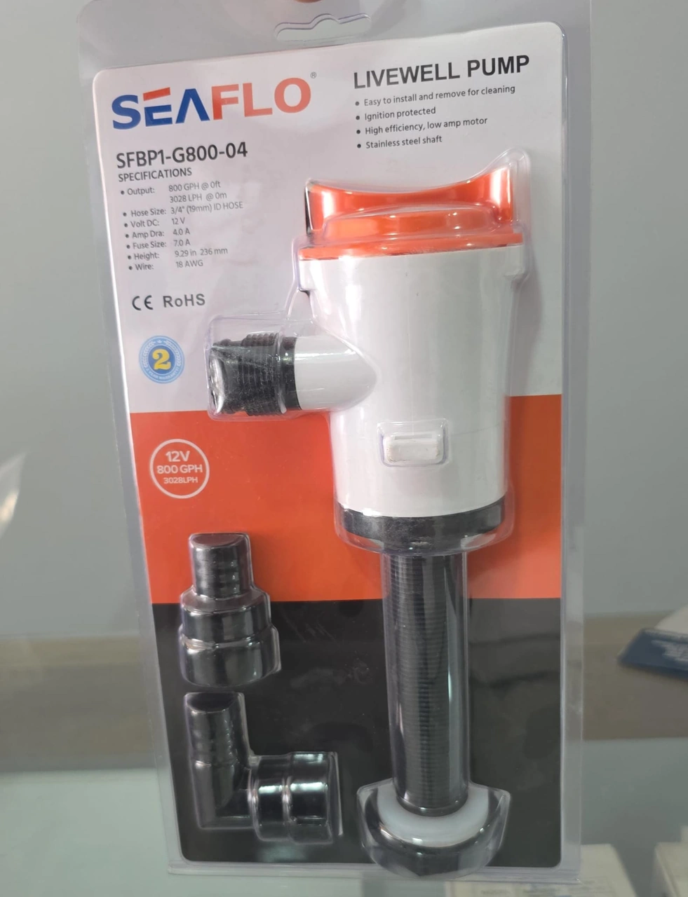Seaflo Livar Pompası Dikey 12 V 800 Gph