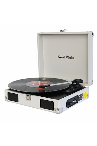 Record Master Rm-311 Pikap - Tüm Plaklar İle Uyumlu- Power Banklere Bağlanarak Kullanılabilme Gri