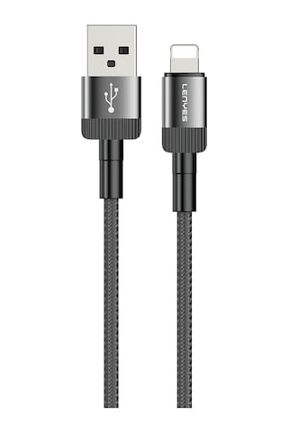 Lenyes Lc546 Usb-a To Lightning Hızlı Şarj Özellikli Data Ve Şarj Kablosu 12w 1m Siyah