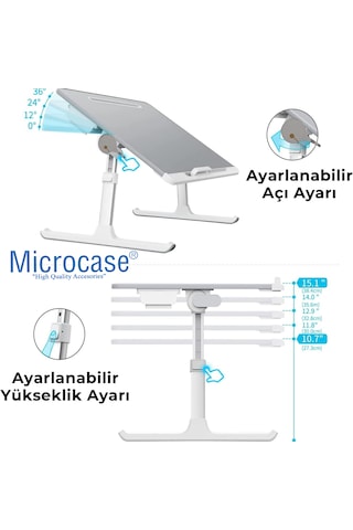 Microcase Yükseklik Ve Eğim Ayarlı Masa Ve Sehpa Ayak Takımı 2 Adet - Al5055 Beyaz