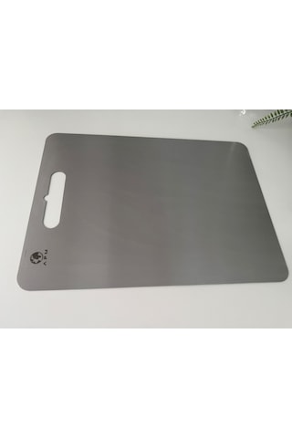 Paslanmaz Çelik Antibakteriyel Kesme Tahtası 304 Kalite - Orta Boy 20x30 Cm Gri