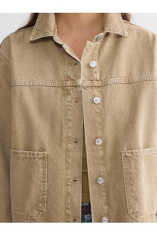 Lcwaıkıkı Classic Mavi Oversize Kadın Jean Ceket
