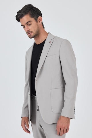 İmza Taş Rengi Mono Yaka Kendinden Desenli 2 Düğme Casual Esnek Slim Fit Takım Elbise 1001250174 Taş Rengi