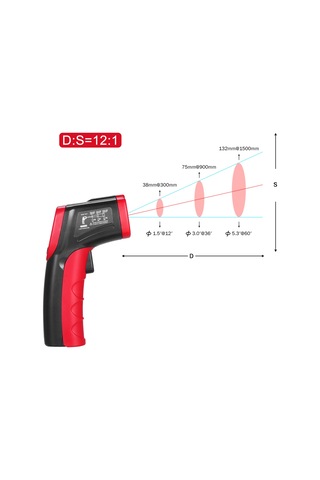 Ranyeek Kkmoon El Tipi Endüstriyel Enfrared Sıcaklık Ölçer -50 480 C, Dokunmadan Ölçüm, Lcd Ekranlı, Pil Yok