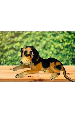 Peluş Oyuncak Yatan Köpek 35cm Sarı