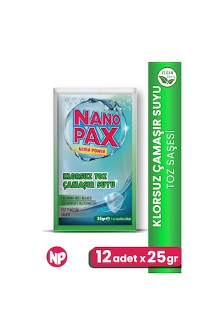 Klorsuz Çamaşır Suyu Toz Temizlik Saşesi 12 Adet X 25gr 12'li Set