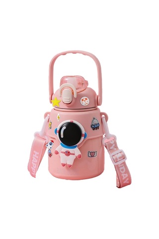 Açık Çelik Astronot Çocuklar Bardağı - Pembe