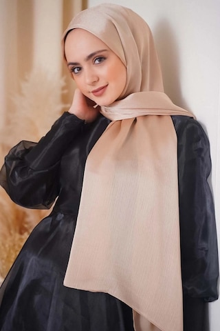 Flora Tekstil Janjan Trend Parlak Saten Dokulu Abiye Şifon Işıl Şal Jan-şal-2510 Gold