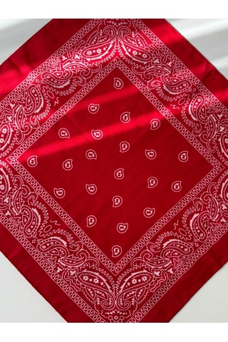 My Vintage Pamuklu Kaymaz Terletmez Bandana Fular Kırmızı