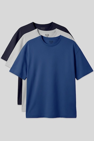 Oversize Fit Basic 3lü Paket Lacivert-taş-parlament Erkek T-shirt - 88353 Lacivert - Mavi