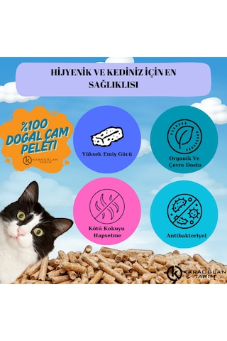 Kedi Kumu Organik %100 Çam Peleti Kokulu 10 Kg 20lt