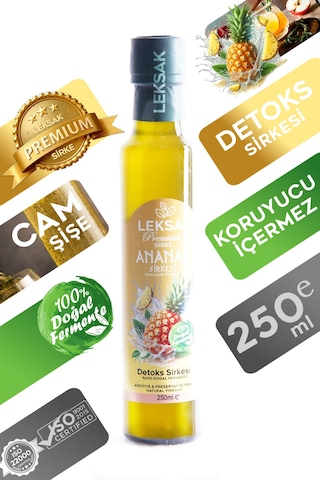 Leksak Ananas Sirkesi 250ml  Sirke Cam Şişede  Doğal Fermente -  Form Sirkesi.