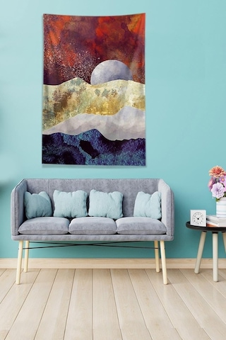 Pelangi Kızıl Ayın Serüveni Leke Tutmaz Kadife Kumaş Duvar Örtüsü Duvar Halısı Tapestry Dwll333, 70 X 100 Çok Renkli