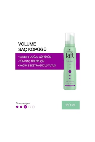 Taft True Volume Esnek Hacim Veren Ekstra Güçlü Saç Köpüğü 150 ML