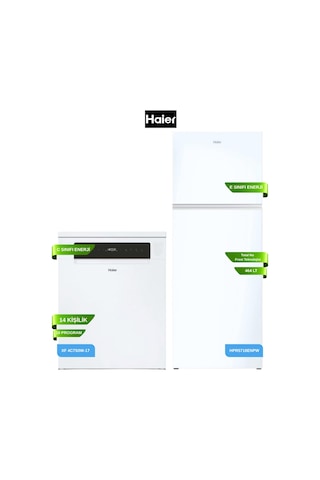 Haier HPR5718ENPW - XF 4C7S0W-17 İkili Beyaz Eşya Seti