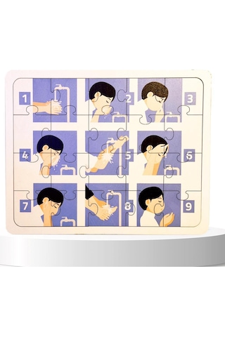 Moon Beavers İslamı Öğreniyorum Puzzle Serisi - Erkek Abdest 83017,islami Eğitici Öğretici Ahşap Oyuncak