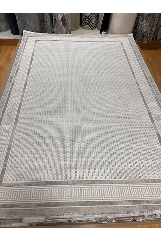 Bertuğ Halı Ada Serisi 08 Salon Oturma Odası Halısı 6m2 200x290 Açık Gri - Krem