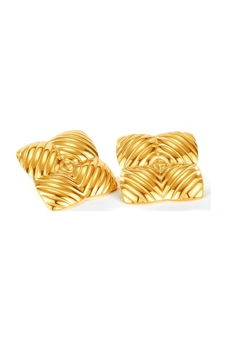 Sones Opk Ge939 1 Çift Vintage Paslanmaz Çelik Geometrik Çizgili Küpe Çok Renkli