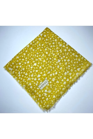 Saçaklı Pamuk Tülbent - 05504 - 95 X 95 / Yağ Yeşili - 03 Yağ Yeşili - 03