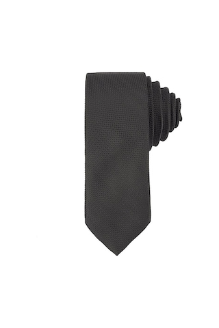 Tudors İnce Kendinden Desenli Erkek Kravat - Siyah