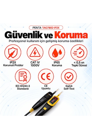 Penta Tag780d Ip2x Dijital Alçak Gerilim Dedektörü