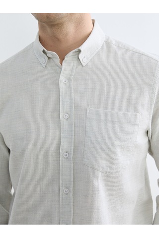Lcwaıkıkı Classic Gri Regular Fit Armürlü Erkek Gömlek