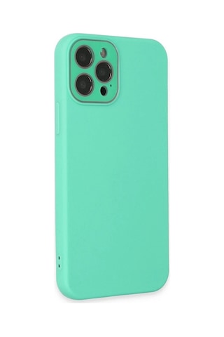 Mey İthalat iPhone Uyumlu 12 Pro Max Kılıf Lansman Glass Kapak - Turkuaz