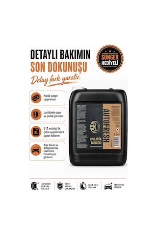 Oto Lastik Parlatıcı 5 Lt Sünger  Araç Tampon Parlatıcı 5 Kg Folyo Kapak Kalıcı Yeni Formül