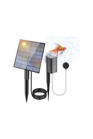 Neevoyu Güneş Enerjili Akvaryum/havuz Zırhlayıcı - 2.5w/7v, 0.6l/dk, Toprak Çivi Ve Baloncuk Taşı İle, Dış Mekan Bahçe Su Bitkileri İçin - Pil Yok