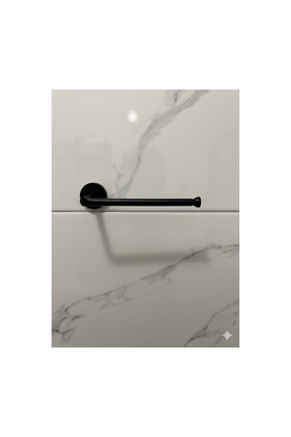 Siyah Alüminyum Banyo Seti Havluluk & Tuvalet Kağıtlığı Çift Taraflı Bantlı Gümüş