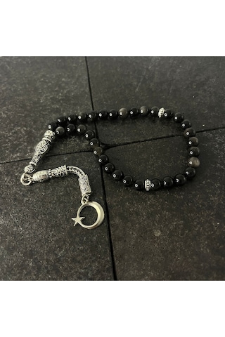 Sertifikalı Obsidyen 6mm 33lük Doğal Taş Tesbih