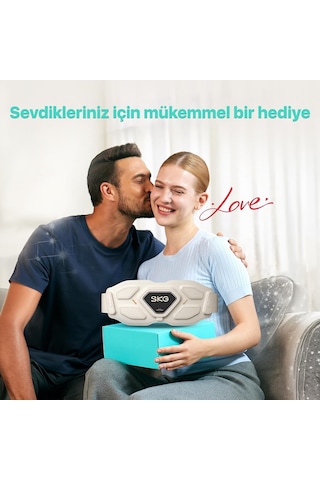 Skg W9 Pro Tens-Ems Bel Ve Sırt Masaj Aleti, Isı Terapisi-Termoterapi, Fototerapi Bel Kemeri Krem
