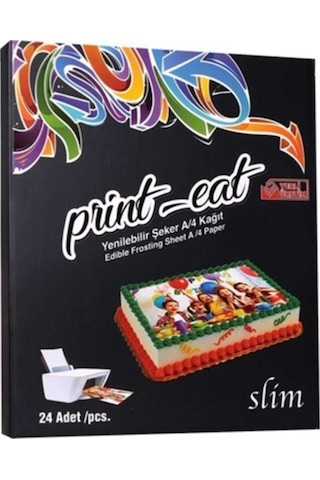Print Eat Yenilebilir Şekerli Kağıt 24 Adet Slim 6