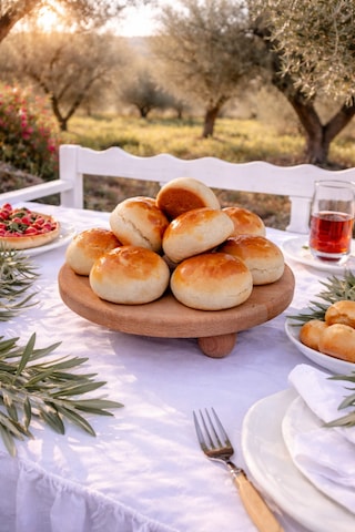 Kayın Ağacı Risus Top Ayaklı 25 Cm Ayaklı Yuvarlak Sunumluk Pasta, Kek Ve Kahvaltı Servis Tabağı Açık kahverengi
