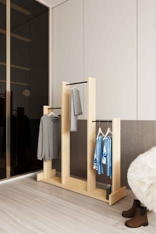 Decormet Salvitor 3lü Elbise Askısı Safir Meşe Çok Renkli