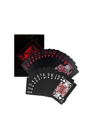 Siyah İskambil Kağıdı Plastik Su Geçirmez Oyun Kağıdı Cin954kr