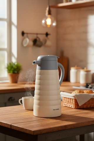 Bernardo Nora 2 Litre Çelik Termos Krem Krem