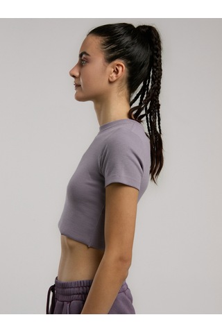 Everlast Ever Relaxed Rib Mürdüm Kadın Crop Tişört Mürdüm