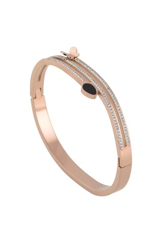Ottoman Kadın Rose Taş Işlemeli 3'Lü Model Bileklik Cbl0Uclutas-R Rose Gold