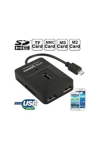 Ally 5In1 Micro Tf.Ms.Sd Usb Kart Okuyucu 3Xusb Otg Port