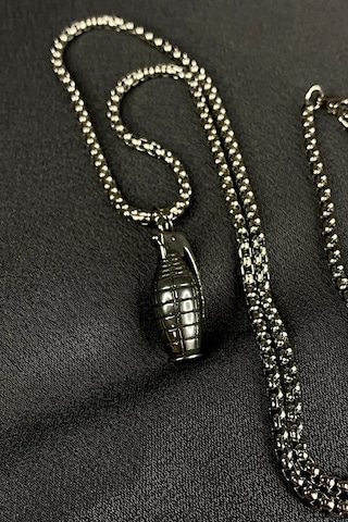 Bomb El Bombası Model 316L Çelik Zincirli Kolye (507254793) Gümüş