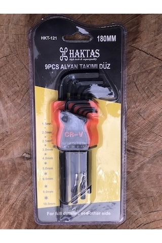 Haktaş Crv Çelik Uzun Alyan Takımı Allen Anahtar Alyan Seti 9Parç