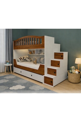 Monarch Yavrulu Mdf Fonksiyonel Merdivenli Ranza Cb 2 90 x 190 CM