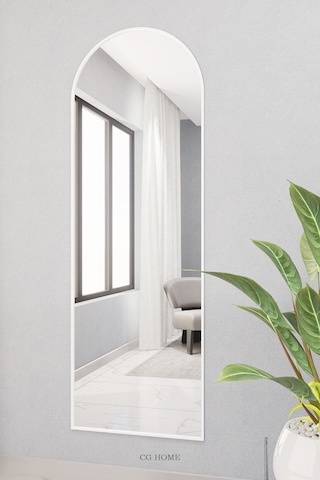 Dekoratif Ayna Oval Boy Ayna Duvar Aynası 180x60 Cm 180 X 60 Beyaz 18061806777 Beyaz