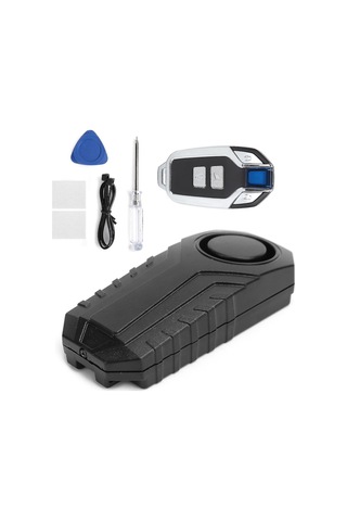 Geeksen Bisiklet Elektrikli Scooter Motosiklet Ev Kullanımı İçin Titreşimli Uyarılı Hırsızlık Önleme Alarmı Siyah Ks-sf2