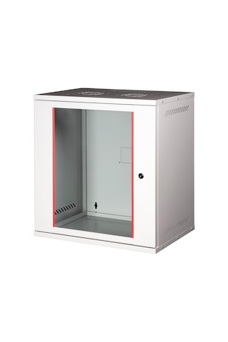 Lande - 12u 19" Cam Kapaklı Duvar Tipi Rack Kabinet Genişlik: 544 Mm Derinlik: 400 Mm Açık Gri Demonte