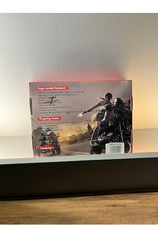Kom 2+1 Klavye Mouse Mobil Oyunlar İçin Uyumlu Rgb Aydınlatmalı Tek El Klavye Lazer