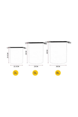 Novahub 3'lü Su Geçirmez Çanta Seti 3l+5l+8l - Kamp, Yürüyüş Ve Seyahat İçin Hafif Kuru Çantalar Çok Renkli, Küçük Boyutlu Çok Renkli