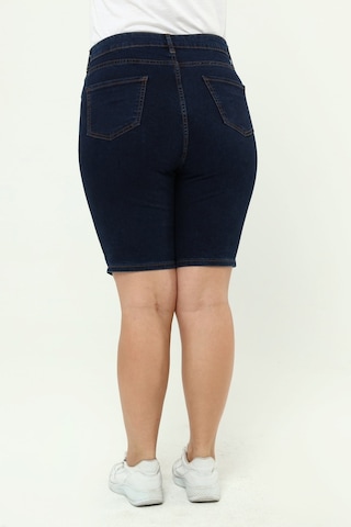 Cedy Denim Kadın Büyük Beden Yüksek Bel Likralı Slimfit Jeans Şort-c606 001
